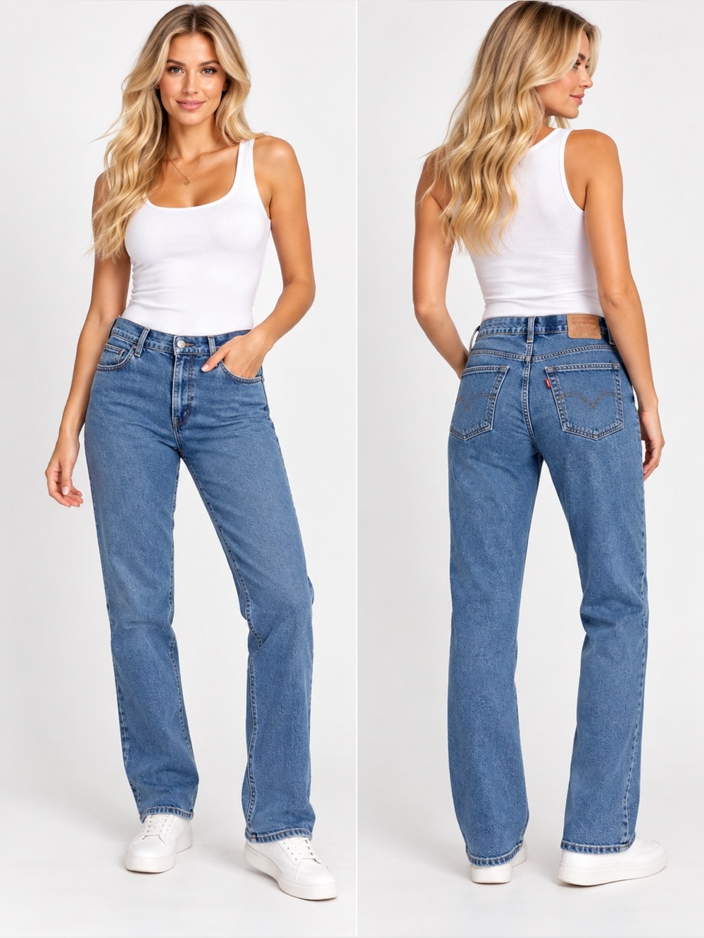 12 M MIS Levi's Straight Leg Jeans - Medium Blue